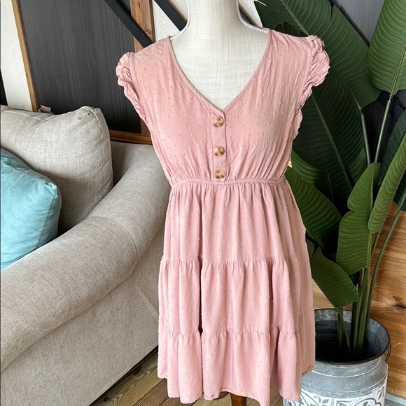 Pink Button-Front Dress xl preloved sweet wanderer FINAL PRICE $8 - Picture 2 of 12